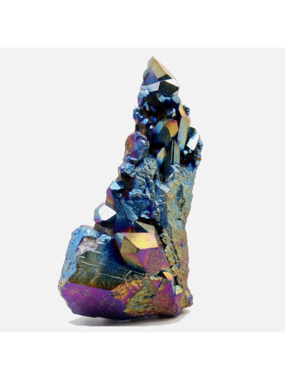 Aura Quartz Cluster Rainbow Titanium Crystal Charger 4.7 inch